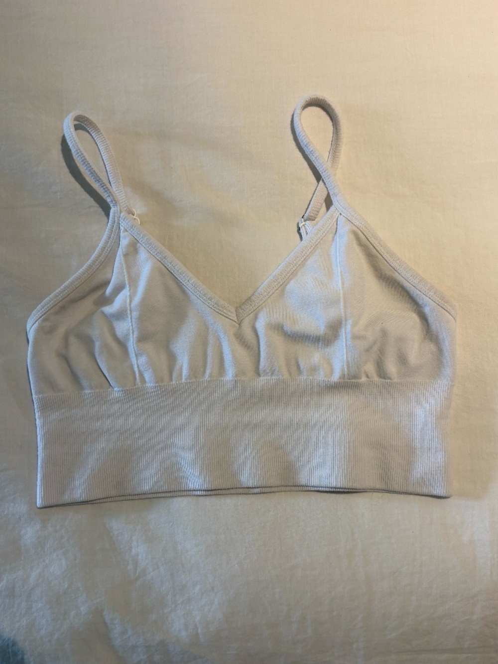Alo Seamless Modal Ribbed Delight Bra Ivory